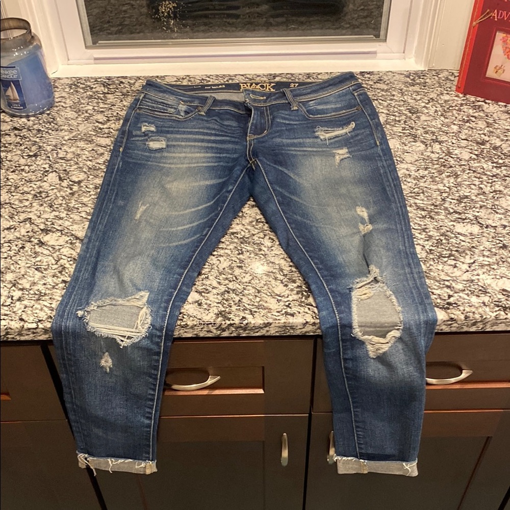 Great condition Buckle Black skinny cropped jeans size 27